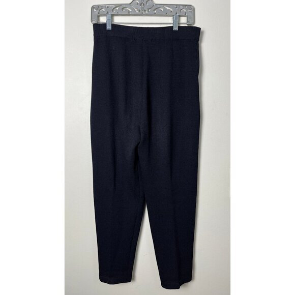 ST. JOHN SEPARATES BLACK SANTANA KNIT TAPERED BLACK PANTS 8 - Picture 5 of 7